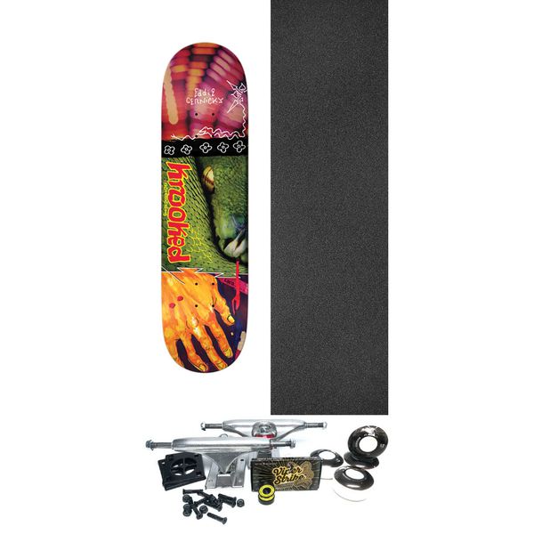 Krooked Skateboards Eddie Cernicky Snake Bite Skateboard Deck - 8.38" x 32.25" - Complete Skateboard Bundle